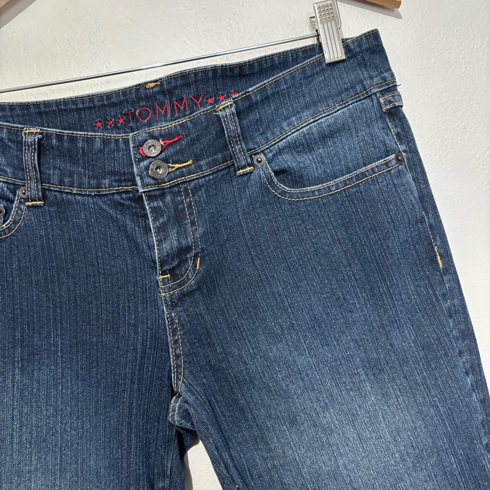 Vintage Y2K Mid-Rise Bootcut Flare Jeans Braided Faded Detail Juniors Size 9 - Picture 6 of 12